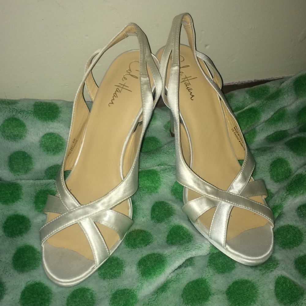 Cole Haan White Satin Shoe